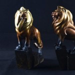 CuiXiangUK Exquisite Copper Lion Collection of Male Urban Home Decor Pure Copper Model Suitable for Home Living Room Craft Gift Desk