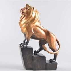 CuiXiangUK Exquisite Copper Lion Collection of Male Urban Home Decor Pure Copper Model Suitable for Home Living Room Craft Gift Desk