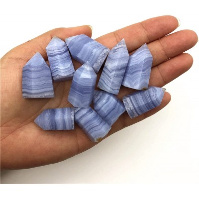 DSJJSUU 1PC Natural Blue Lace Agate Mini Wand Point Ornament Home Decor DIY Gift Gemstones Natural Quartz Crystals