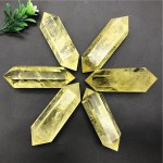 DSJJSUU 1PC Natural Citrine Yellow Crystal Double Point Tower Crystal Healing Home Decor Polished Natural Quartz Crystals Color : Beige Size : 50-60mm