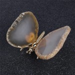 DSJJSUU 1pcs Natural Stones Butterfly Shape Natural Agate Silce Quartz Crystals Home Decor Mineral Stone Crystals Color : Light Yellow Size : Free