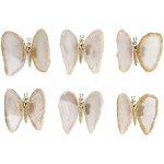 DSJJSUU 1pcs Natural Stones Butterfly Shape Natural Agate Silce Quartz Crystals Home Decor Mineral Stone Crystals Color : Light Yellow Size : Free
