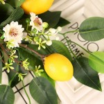 GWOKWAI Artificial Lemon Swags for Front Door Decor Wall Hanging Lemon Swags with Greenery Leaves Wedding Chair Back Wreath for Home Arch Door Wall Decor