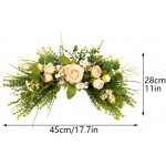 HJHIWE Artificial Simulation Rose Gypsophila Lintel Hanging Ornaments Wall Hanging Swag Door Decoration with Fake Flower Front Door Garland Home Decor for Party Wedding Hanging Decorations