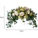 HXRZZG Artificial Peony Swag 29.5inch Artificial Floral Swag Wedding Arch Flowers Peony Eucalyptus Floral Swag Door Swag Decorative Swag for Wedding Holiday Home Decor