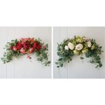 MGQ Artificial Floral Swag,Wedding Arch Flowers,Green Leaves Peony,Handmade Garland,Rustic Floral Swag for Wedding Arch Home Garden Decor