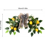 Mokyler Artificial Lemon Swag Lemon Lintel Swag Front Door Wreath Wall Wreath with Berries Orched Hanging Wreath with Bow-Knot Floral Spring Garland for Home Holiday Decor 21.65x11.8In