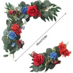 RESOYE Artificial Rose Peony Flower Swag Set of 2 Silk Peony Flowers Swag Fake Flowers Garland Wreath for Wedding Welcome Sign Floral Decorative Flowers Swag for Wedding Party Home Decor