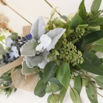RNCOZE 25.6 Inch Artificial Flower Swag Wedding Arch Flower Wreath Artificial Blueberry Fruit Green Leaves Decorative Swag Hanging Ornament Floral Swag for Wedding Home Door Wall Decor