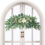 RNSUNH 27.6inch Artificial Eucalyptus Swag Decorative Swag with Simulation Succulents Spring Floral Swag Wreath for Home Wedding Arch Wall Decor