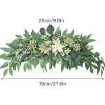 RNSUNH 27.6inch Artificial Eucalyptus Swag Decorative Swag with Simulation Succulents Spring Floral Swag Wreath for Home Wedding Arch Wall Decor