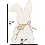 Strix Ind Handmade Easter Bunny Decoration with Stand | Easter Decorations for The Home | Spring Decorations | White Sanded Easter Bunny Decor | Made in USA Decor | Easter Table Decor White Sanded