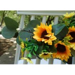 WDDH 2Pcs Artificial Sunflower Swags 16.5inch Decorative Swag with Sunflower Spring Floral Swag Wedding Arch Flowers for Home Table Mirror Chairback Decor