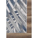 7'9x10'2 Blue Grey & Beige Floral Palm Leaf Pattern Area Rug by Abani Rugs Nova Collection Modern Eclectic Style Accent Rug