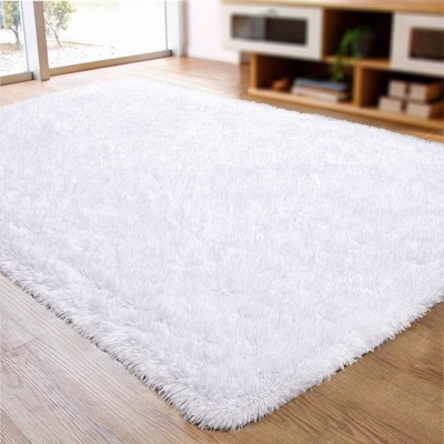 ACTCUT Ultra Soft Indoor Modern Area Rugs Fluffy Living Room Carpets for Children Bedroom Home Decor Nursery Rug 4x5 Feet White