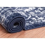 Adiva Rugs Modern Transitional Area Rug with Border Soft Short Medium Pile Floral Style Pattern Traditional Carpets Persian Home Decor Floor Decoration Mat 2631A Navy 5'-3 x 7'-5