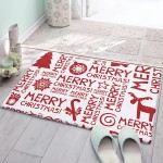 Bedroom Plush Area Mat Fluffy Christmas Red Pine Tree Reindeer Silhouette Shag Area Rug for Living Room Soft and Absorbent Doormat for Indoor Couch Sofa Luxury Accent Home Decor Mat 24x35