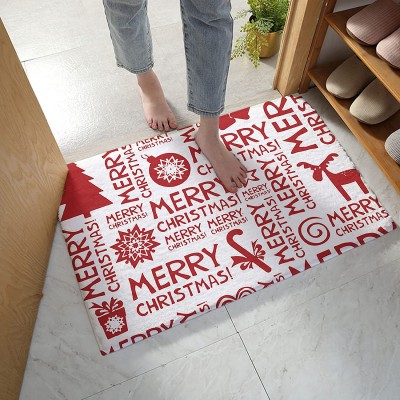 Bedroom Plush Area Mat Fluffy Christmas Red Pine Tree Reindeer Silhouette Shag Area Rug for Living Room Soft and Absorbent Doormat for Indoor Couch Sofa Luxury Accent Home Decor Mat 24"x35"