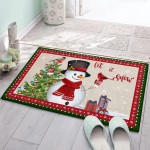 Bedroom Plush Area Mat Fluffy Christmas Shag Area Rug for Living Room Soft and Absorbent Doormat for Indoor Couch Sofa Luxury Accent Home Decor Mat 24x35 Xmas Tree Red Birds Snowman Let Snow