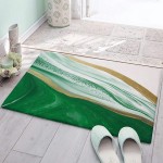 Bedroom Plush Area Mat Fluffy Watercolor Ombre Green Marble Floral Splash Artwork Shag Area Rug for Living Room Soft and Absorbent Doormat for Indoor Couch Sofa Luxury Accent Home Decor Mat 16x24