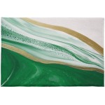 Bedroom Plush Area Mat Fluffy Watercolor Ombre Green Marble Floral Splash Artwork Shag Area Rug for Living Room Soft and Absorbent Doormat for Indoor Couch Sofa Luxury Accent Home Decor Mat 16x24