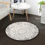 Brown Cream Coffee Table Rug Sun and Moon Living Room Bedroom Modern Accent Home Decor Diameter 4 ft