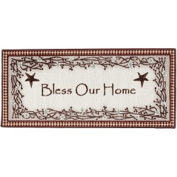 Brumlow Mills Bless Our Home Berry Blossoms Floral Welcome Door Mat for Entryway Kitchen or Home Décor Area Rug 20" x 44" Deep Red