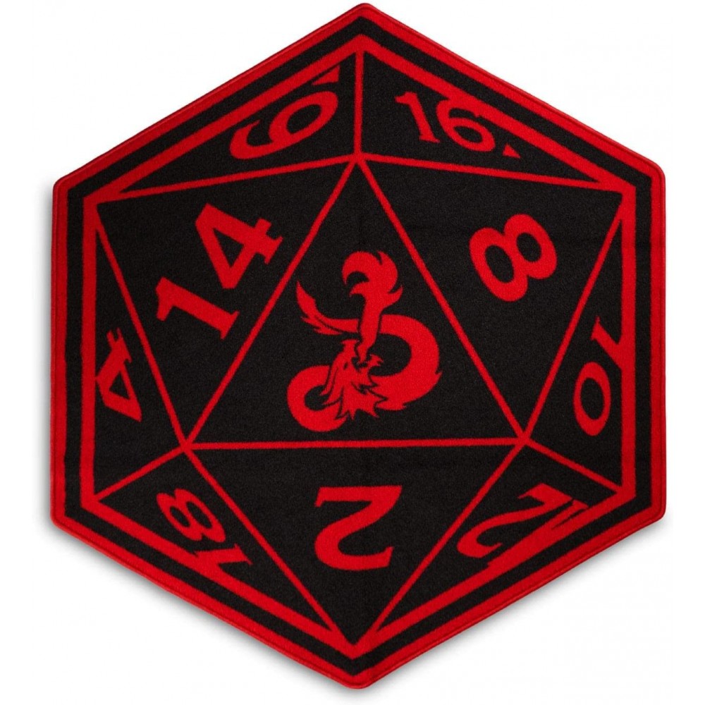 Dungeons & Dragons Red D20 Dice Printed Area Rug | Indoor Floor Mat Accent Rugs For Living Room and Bedroom Home Decor For Kids Playroom | Dungeon Master Gifts And Collectibles | 52 x 45 Inches