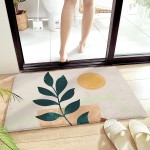 Edwiinsa Bedroom Plush Area Mat Fluffy Abstract ArtTropical Plants Red Sun Shag Rug for Living Room Absorbent Doormat for Indoor Luxury Accent Mat Home Decor 20x31.5 Mid Century Geometric