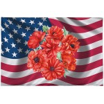 Edwiinsa Bedroom Plush Area Mat Fluffy Fluttering American Flag Shag Area Rug for Living Room Soft and Absorbent Doormat for Indoor Couch Sofa Luxury Accent Home Decor Mat 24x35 Poppy Floral