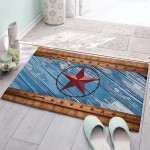 Edwiinsa Bedroom Plush Area Mat Fluffy Western Texas Star Blue Shabby Wood Shag Area Rug Soft Absorbent Doormat for Couch Sofa Accent Home Decor Mat 24 x 35 Retro Browm Fence