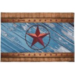 Edwiinsa Bedroom Plush Area Mat Fluffy Western Texas Star Blue Shabby Wood Shag Area Rug Soft Absorbent Doormat for Couch Sofa Accent Home Decor Mat 24 x 35 Retro Browm Fence