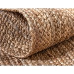 Fernish Decor Handwoven Jute Area Rug 6 ft. Round Natural Yarn Rustic Vintage Beige Braided Reversible Rug Eco Friendly Rugs for Bedroom Kitchen Living Room Farmhouse