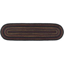 IHF Home Decor Slate Braided Rug Oval Accent Floor Carpet Natural Jute Material Doormat | Burgundy Brown Black Tan Woven Collection Runner 13"x48"