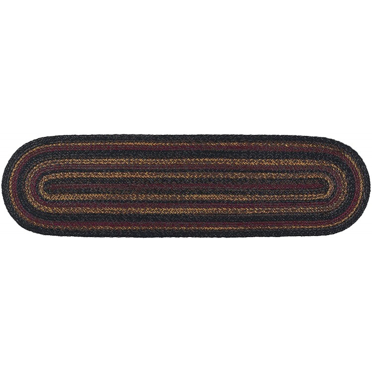 IHF Home Decor Slate Braided Rug Oval Accent Floor Carpet Natural Jute Material Doormat | Burgundy Brown Black Tan Woven Collection Runner 13x48