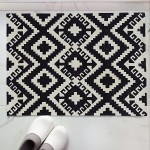 Linon Home Decor Products Calix Heron Ivory Black Accent Rug 1.10 x 2.10
