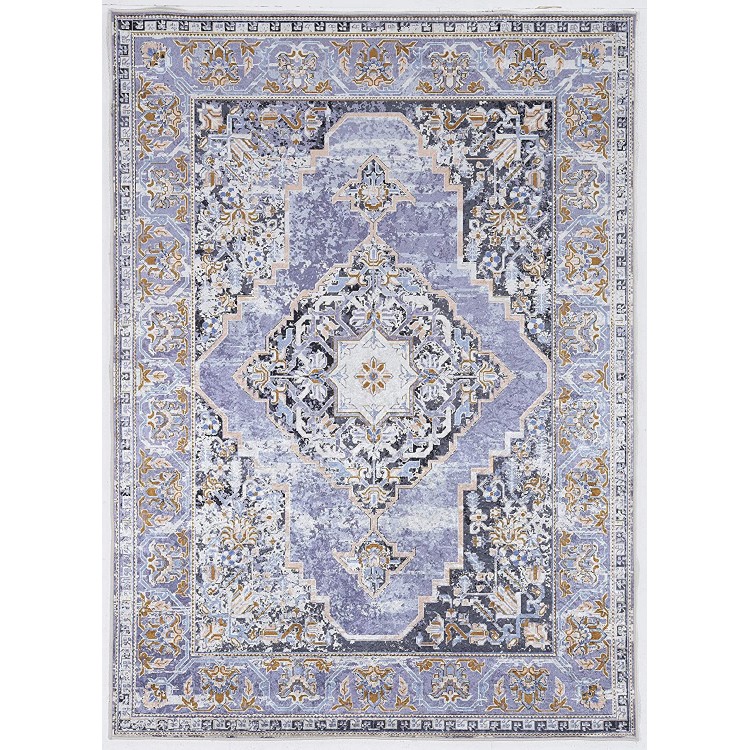 Linon Home Decor Products Honora Lockhart Lavender Grey 3'3 X 5' Accent Rug