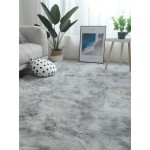 LOCHAS Luxury Velvet Shag Area Rug Modern Indoor Fluffy Rugs Extra Comfy and Soft Carpet Abstract Accent Rugs for Bedroom Living Room Dorm Home Girls Kids 5x8 Feet Light Gray