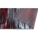 Masada Rugs Modern Contemporary Area Rug Red Grey Black 8 Feet X 10 Feet Large Livingroom Bedroom Office Rug