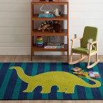 Mohawk Home Playroom Kids ,Friendly Dinosaur Blue 5' x 8'