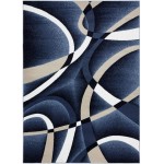 Persian Area Rugs 2305 Modern Abstract Area Rug Carpet Navy 8 x 10,2305 Navy 8x11