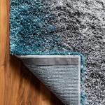 Rugs.com Soft Touch Shag Collection Square Rug – 4 Ft Square Turquoise Shag Rug Perfect for Living Rooms Kitchens Entryways