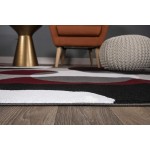 Rugshop Modern Circles Carpet Easy Maintenance for Home Office,Living Room,Bedroom,Kitchen Soft Area Rug 2' x 3' Burgundy