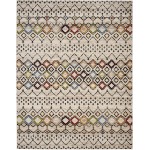 SAFAVIEH Amsterdam Collection AMS108K Moroccan Boho Non-Shedding Living Room Bedroom Dining Home Office Area Rug 8' x 10' Ivory Multi