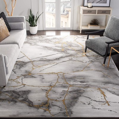 SAFAVIEH Craft Collection CFT877F Modern Abstract Non-Shedding Living Room Bedroom Dining Home Office Area Rug 8' x 10' Grey Gold