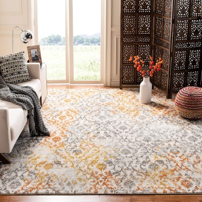 SAFAVIEH Madison Collection MAD608K Boho Chic Distressed Non-Shedding Living Room Bedroom Dining Home Office Area Rug 8' x 10' Cream Orange