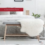 Silky Soft Faux Fur Rug 2 ft. x 4 ft. White Fluffy Rug Made in France Sheepskin Area Rug Shaggy Rug for Living Room Bedroom Kid's Room or Nursery Home Décor Accent with Non-Slip Backing