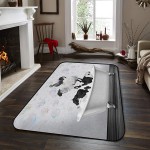 Soft Area Rugs for Bedroom Black White Cow Sheep Rooster Bathtub Funny Bathing Dreamy Bubbles Washable Rug Carpet Floor Comfy Carpet Kids Play Mats Runner Rug for Floor Accent Home Decor- 5'x7'