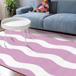 Soft Area Rugs for Bedroom Cute Wave Stripes Ocean Coastal Minimalist Abstract Illustration Washable Rug Carpet Floor Comfy Carpet Kids Play Mats Runner Rug for Floor Accent Home Decor-