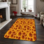 Soft Area Rugs for Bedroom Dreamy Yellow Golden Ginkgo Leaf Luxury Texture Washable Rug Carpet Floor Comfy Carpet Kids Play Mats Runner Rug for Floor Accent Home Decor- 5'x7'